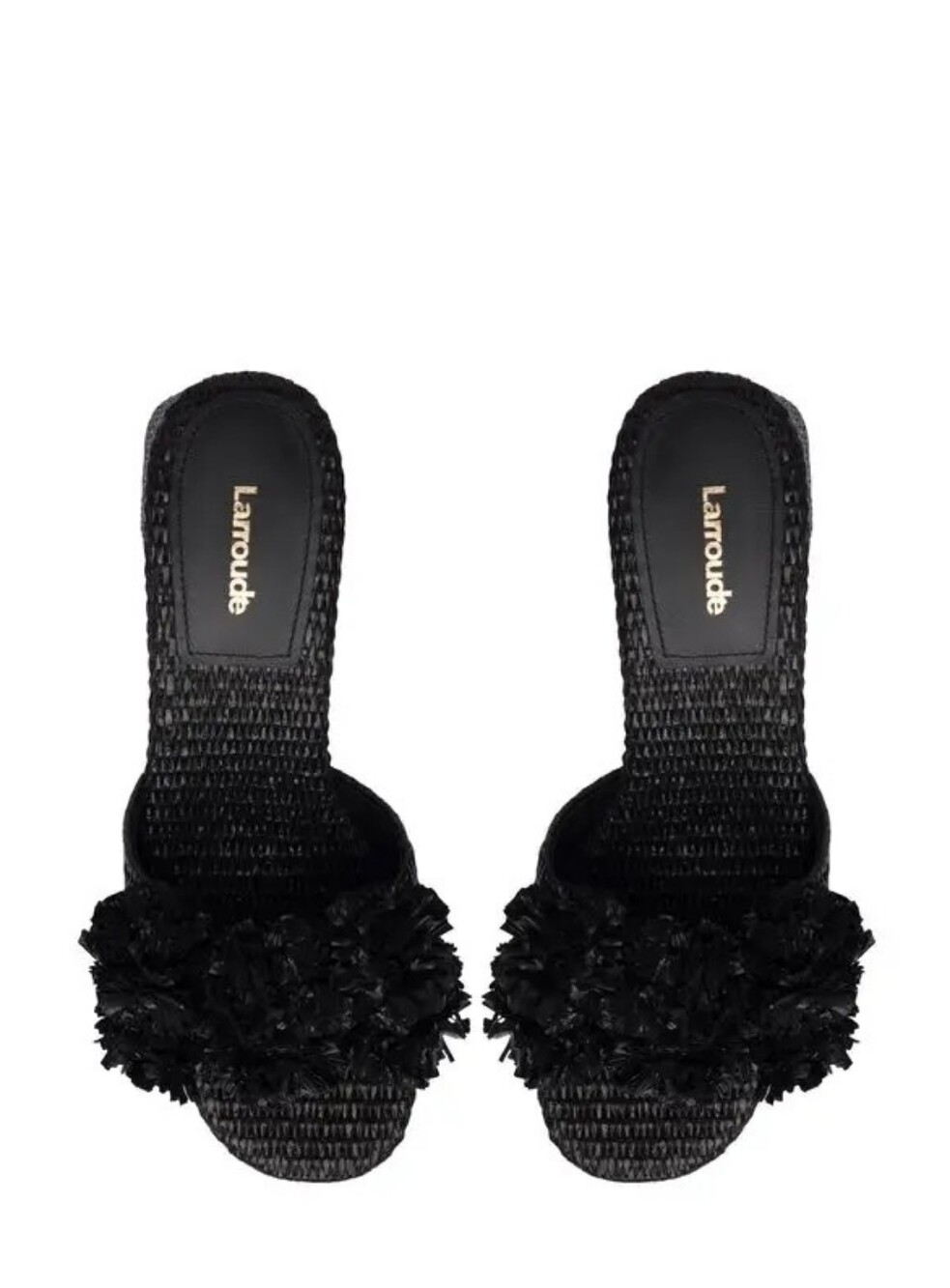 Larroude  Brigite Ruffle Raffia Sandals - Picture 5 of 11